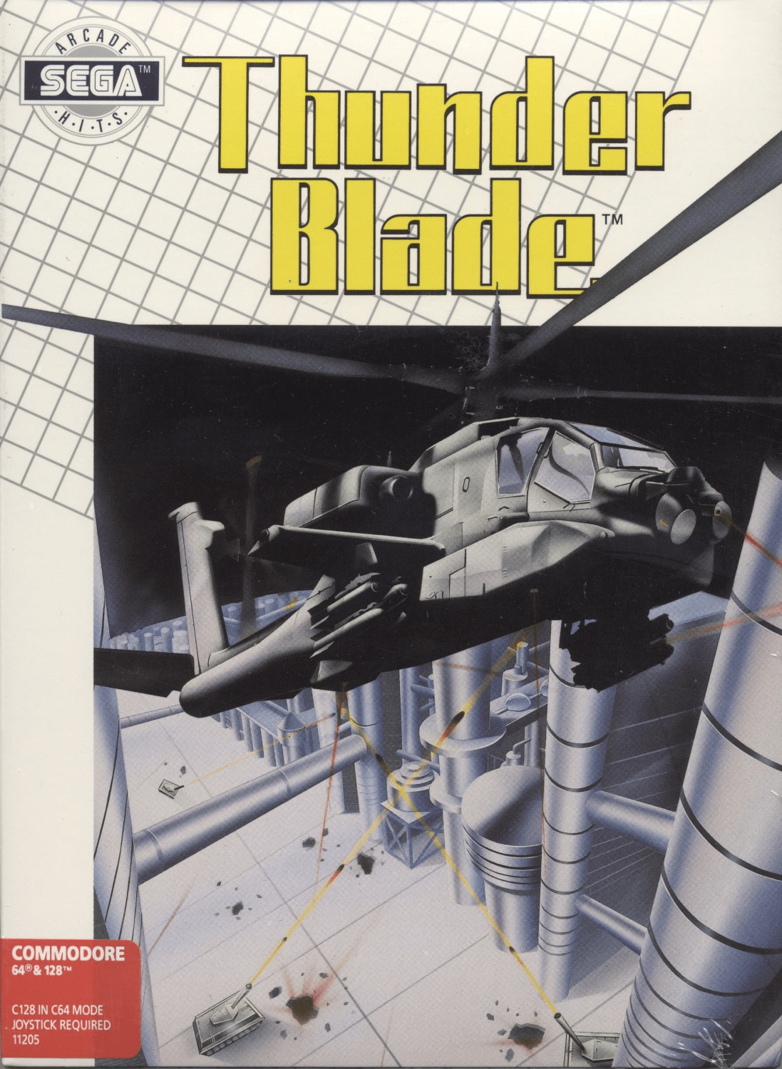 Thunder Blade box art for Commodore 64
